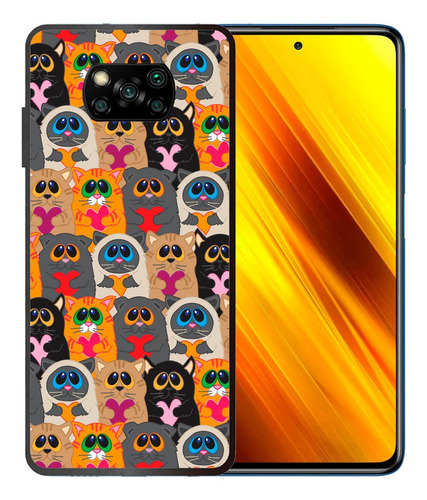 Funda Xiaomi Poco X3 Gatos Con Corazón Tpu/pm Uso Rudo