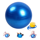 Bola Suiça Pilates Yoga Abdominal Fitness 75 Com Bomba Azul