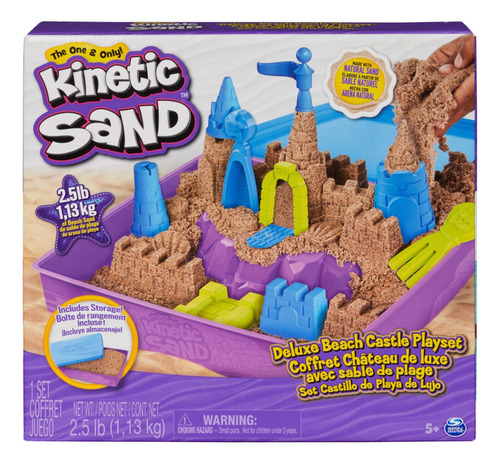  Kinetic Sand 6067801 Arena Playa De Lujo Con 1.13 Kg Natural Con Accesorios +3
