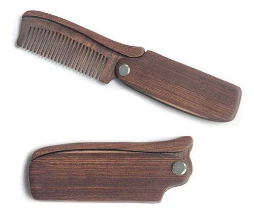 Peine Plegable De Madera For Barba Uso Diario Con Bálsamos