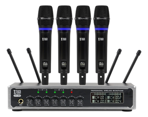 Xtuga Uh-400 Profesional Uhf Micrófono Inalámbrico Fm