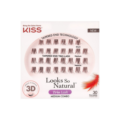 Pestañas Postizas Kiss Looks So Natural Trio Lash Negras