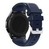 Pulseira 22mm De Silicone Confort Compatível Com Kepup W200 Cor Azul-escuro