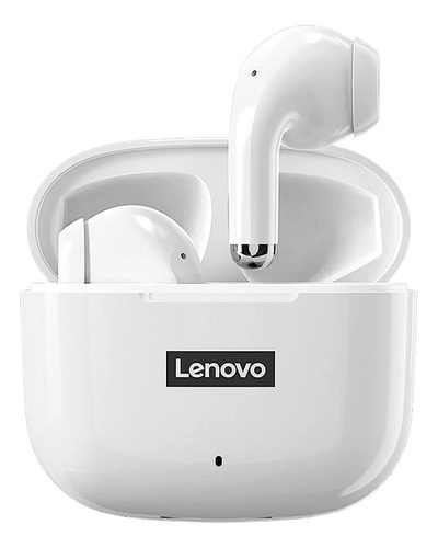 Fone De Ouvido In-ear Sem Fio Lenovo Bluetooth Lp40 Pro 40 X 2 Unidades Branco