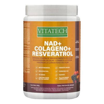 Suplemento NAD+ Colágeno Hidrolizado Resveratrol Vitatech 384g Frutos Bosque | Envío gratis