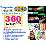 Pkt Batucada Fiesta Boda Neon Led Party Cumple Xv Años Dj