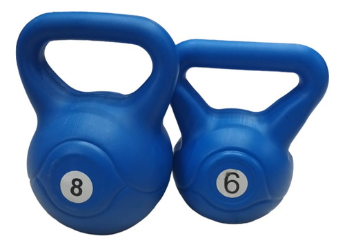 Kit Combo Pesas Rusas Kettlebel Pvc Combo 6-8kg Fitness Gym