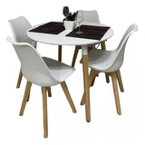 Juego De Mesa Eames 90x90 + 4 Sillas Tulip Baires4