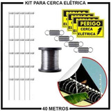 Kit P/ Cerca Elétrica Falsa 40 Metros Haste 1 Metro + Brinde