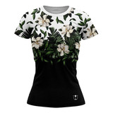 Camisa Dry Fit Feminina Academia Floral B4 Com Proteção Uv