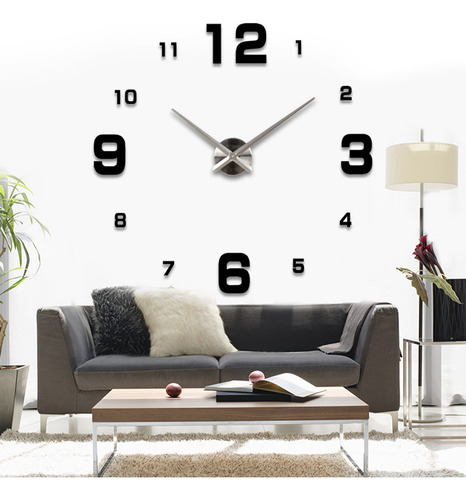 Gran Reloj De Pared Moderno Diseño 3d 47 Pulgadas