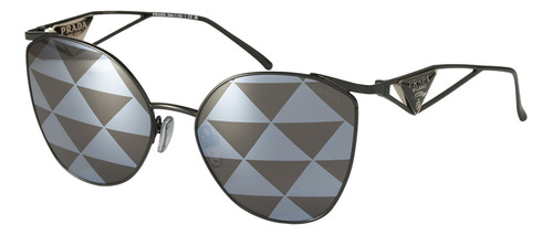 Prada Spr 50zs 1ab-03t Irregular Black Silver Triangles