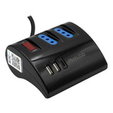 Alargador De Escritorio Sobrevoltaje Usb/usb-c Color Negro