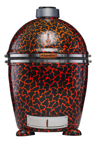 Parrilla Kamado B10 Art Horno Ahumador Mediano Color Mo Naranja Y Negro