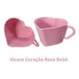 Jogo 40 Xícara Coração Rosa Bebê Cantinho Café 100 Ml
