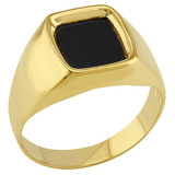 Anillo Caballero Cuadro Negro Oro De 10 K +obsequio +envio