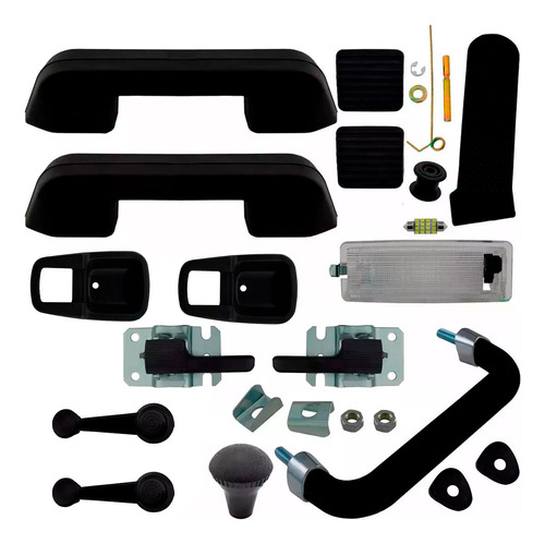 Kit Maçaneta Manivela Puxador Porta Pedal Acelerad Fusca 78/