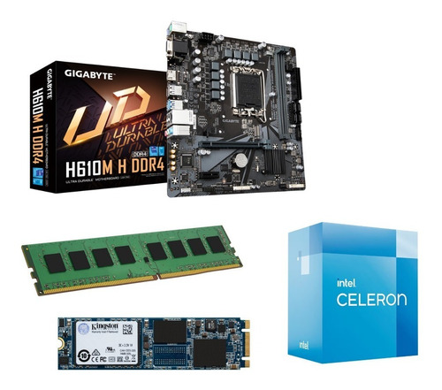 Kit Actualización Intel Celeron G6900 H610 4 Gb Ssd 250gb Kt