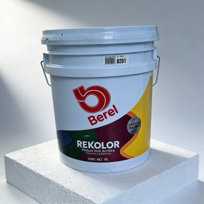 Pintura Berel Rekolor Blanco Mate 19 Lts  --nueva Imagen-- | Meses sin interés