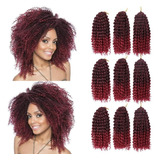 Marlibob Crochet Braids Hair Extensions 6 Packs/lot 8'' Burg