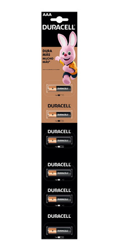  Duracell Pila Alcalina Aaa Tira Con 6 Piezas 1.5v Mn2400