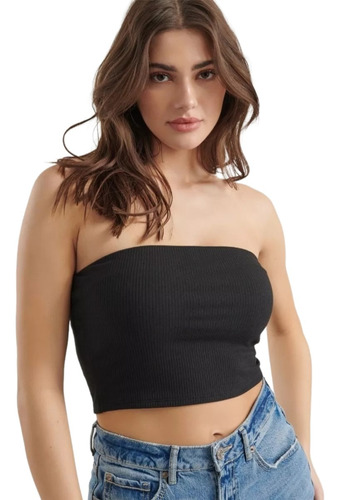 Crop Top Básico Strapless Variedad De Colores +