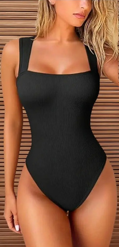 Blusa Mujer Casual Moda Body Cuello Cuadrado Sin Mangas