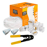 Cabo 200m Furukawa Cat6+30 Conector Rj45+capa+alicate Hikari