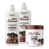 Kit Sh + Cond  Mel Natural + Mel Cola 500g Modelagem Trihair