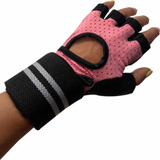 Guantes Pesas Gimnasio Con Muñequera Rosa Fitandfury 