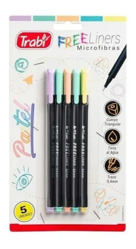 Estuche X5 Microfibras Trabi Free Liners Pastel 