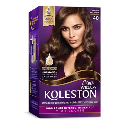 Tinte Permanente Wella Koleston 40 Castaño Medio con Cobertura de Canas | MercadoLibre
