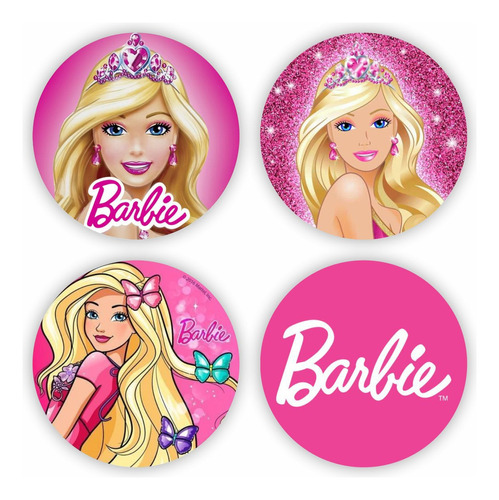 100 Etiquetas Adesivas Barbie (tipo 1)