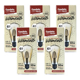 Combo X5 Lampara Led Filamento Tubular Vintage 6w Luz Cálida