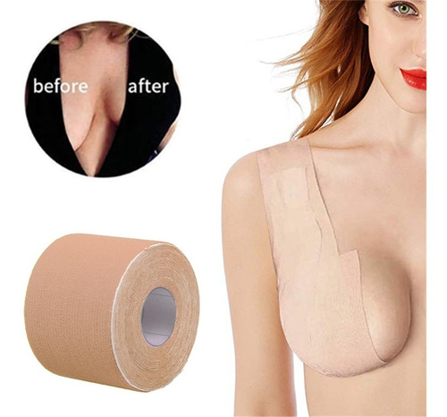 Fita Adesiva Levanta Seios Sutiã Invisível Boob Tape 5mx5cm