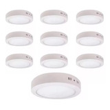 X10 Focos Led Redondos Sobrepuestos Luz Fria 18w