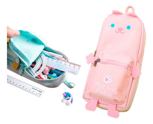 Estuche Lapicera Organizador Escolar Portatil Kawaii Niños