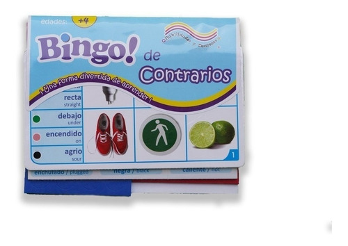 Juegos Infantiles Didácticos Bingo De Contrarios 12 Tableros