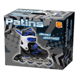 Patins Inline Radical 4 Rodas Ajustável 33/37 + Capacete 7p