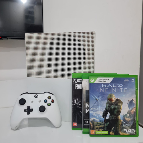 Xbox One S 500gb - Controle Original Séries + 6 Jogos Brinde