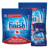 Kit Finish Lava Louça 2 Detergentes Powerball + 1 Secante