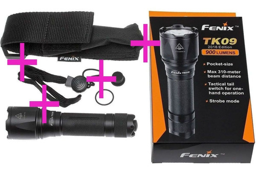 Fenix Linterna Tk09 Led 900 Lumen De Mano Potente Tactica Color De La Linterna Negro Color De La Luz Blanca