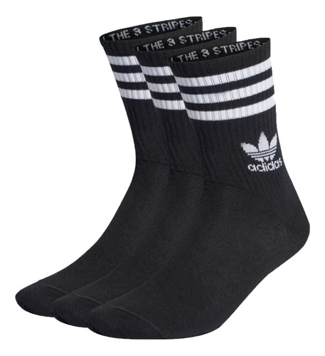 Kit 3 Meias adidas Originals 3s Cano Alto - Original