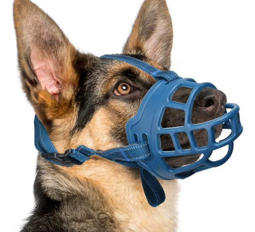 Bozal Para Perro Barkless Talle 3, Silicona, Azul