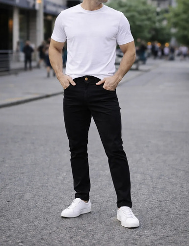Pantalón Slim De Gabardina Chino Para Hombre Stretch 11052 | Meses sin interés