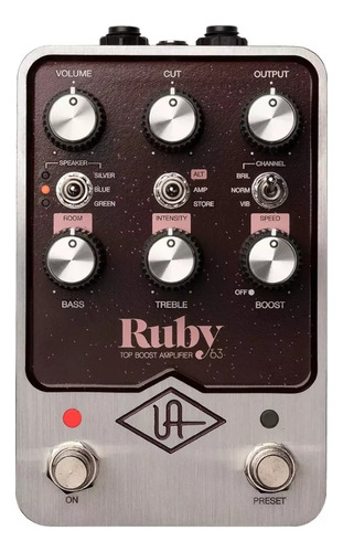 Ruby 63 Top Boost Universal Audio Preamp Pedal Uafx Vox