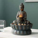 Fuente Docorativa Buda Sentado Iluminada Paz Y Serenidad