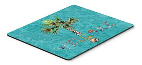 Mouse Pad Palmera Teal, 3 En 1, Grande Lavable