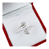 Anillo Ajustable Plata 925 Modelo Flecha Con Strass Piedra P