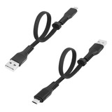 Riieyoca Cable Micro Usb Corto De 1 Pie, Micro Usb Plano A U